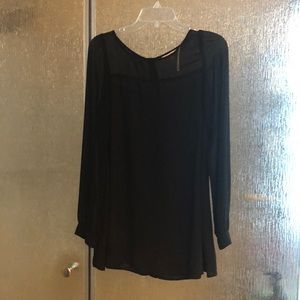 Button down back tunic blouse